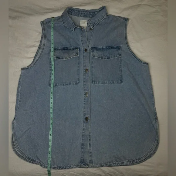 NWOT - H&M Denim Oversized Vest Button Up | Jean Vest | Sleeveless | Size XXL - Picture 6 of 7